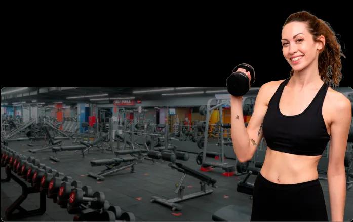 Imagem ilustrativa de uma mulher malhando na academia.